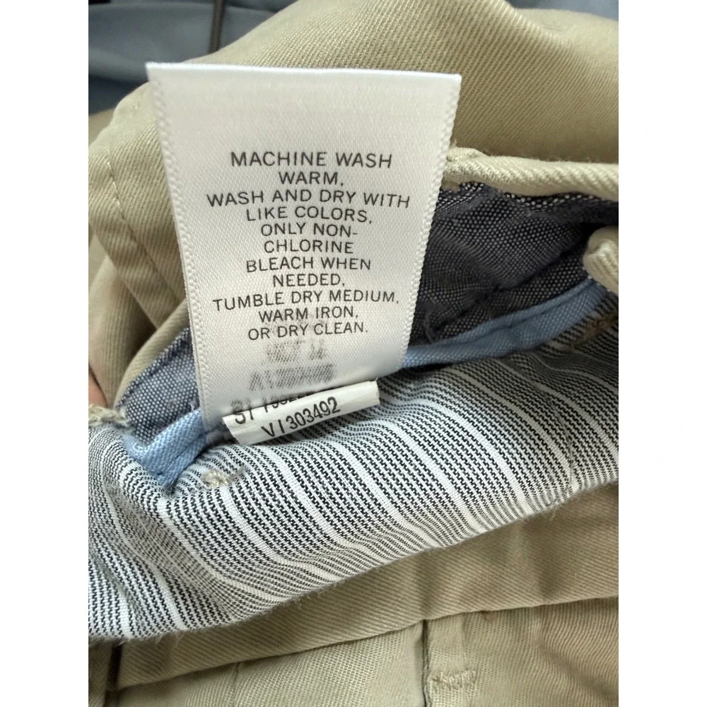 Banana Republic Mens Boot Cut Chino Pants 31x30 Khaki Tan 100% Cotton Trousers